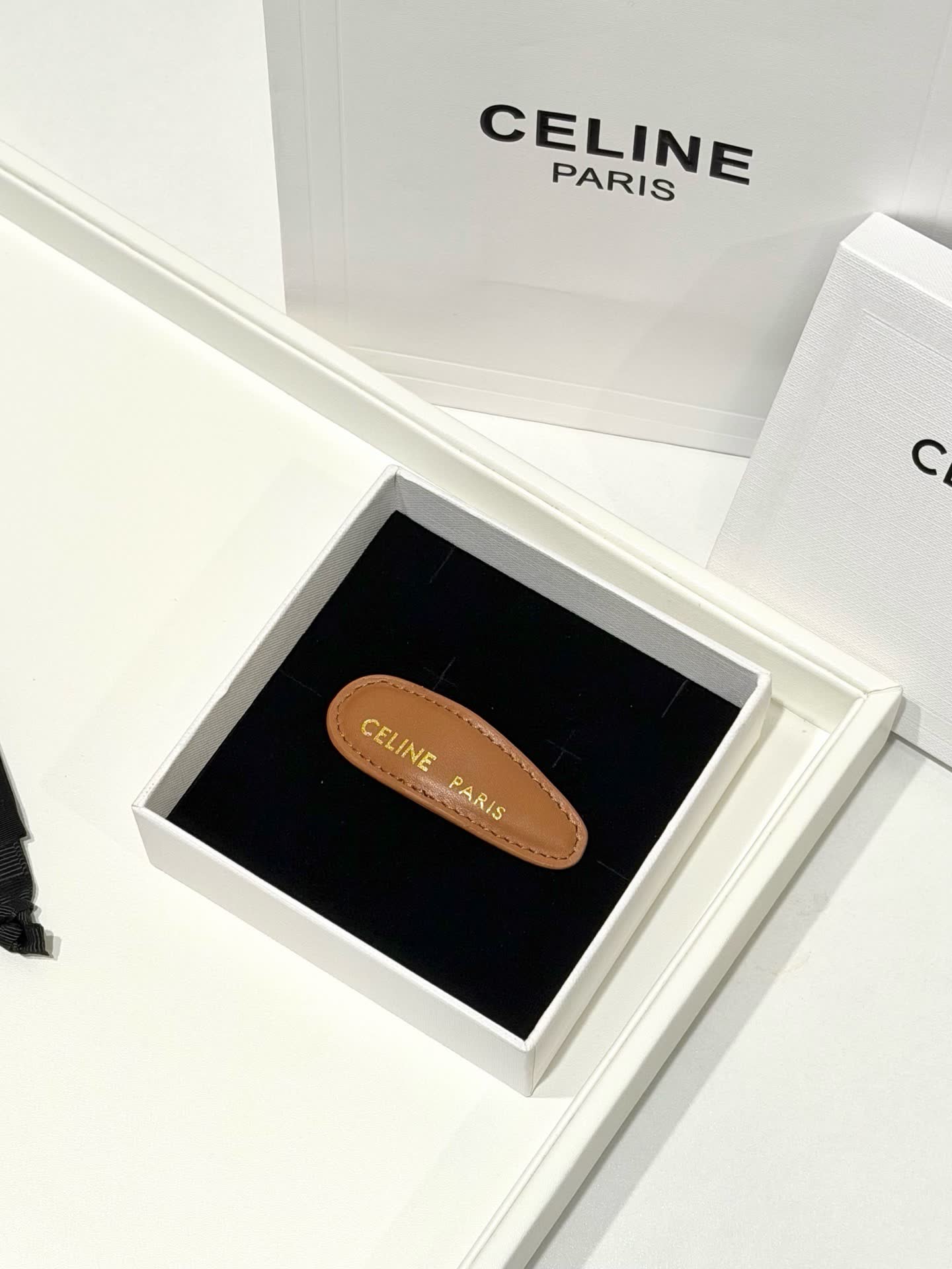 Celine Paris Leather Hair Clip